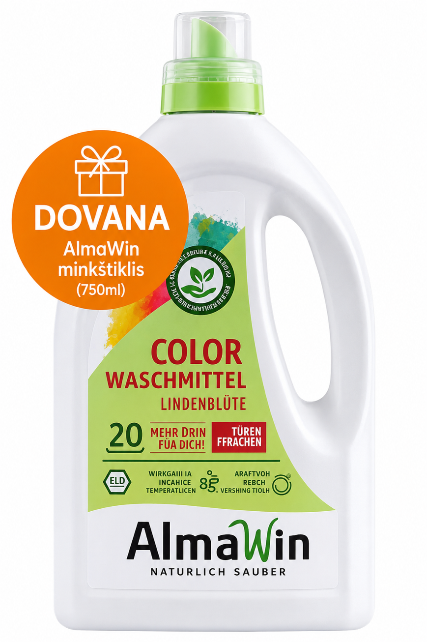 Skalbiklis spalvotiems audiniams AlmaWin liepžiedžių kvapo, 1,5l