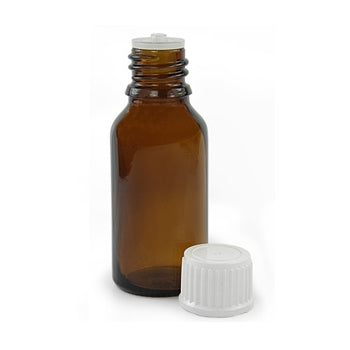 Rudo stiklo buteliukas su kamšteliu ir lašintuvu 30ml