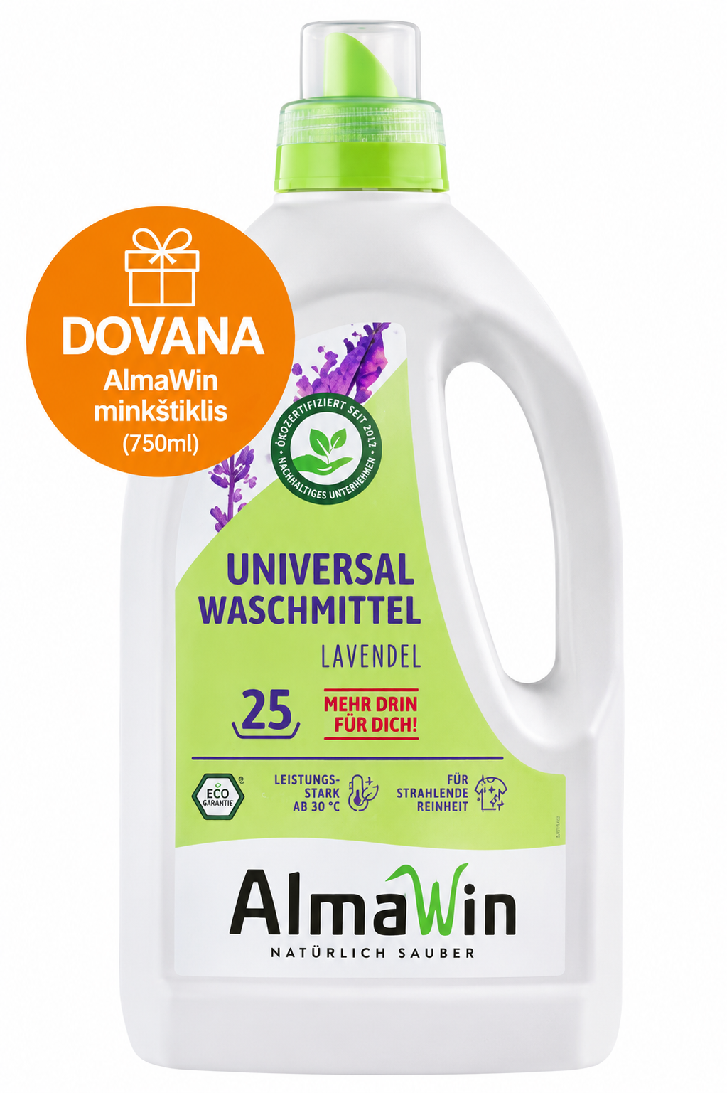 Skalbiklis spalvotiems audiniams AlmaWin levandų kvapo, 1,5l